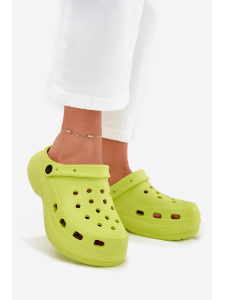 Ladies Foam Slippers Lime Elisra