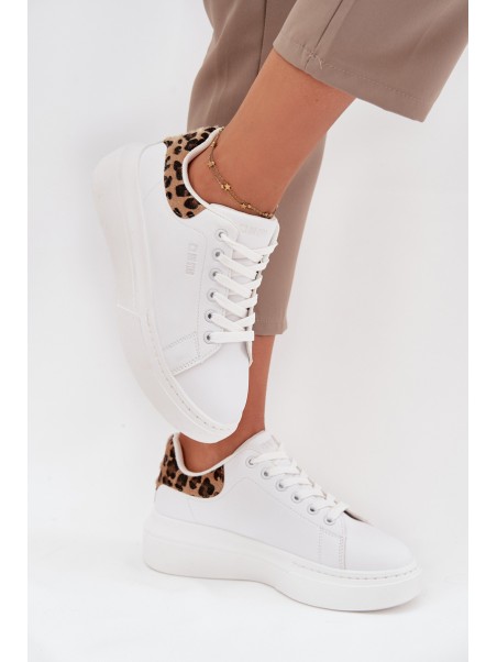 Womens Platform Sneakers Big Star SS274247 White Panther