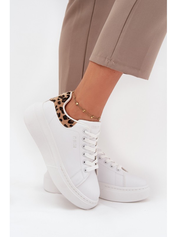 Womens Platform Sneakers Big Star SS274247 White Panther