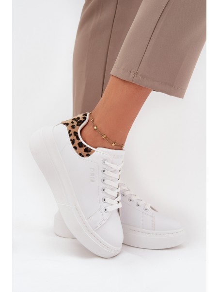 Womens Platform Sneakers Big Star SS274247 White Panther