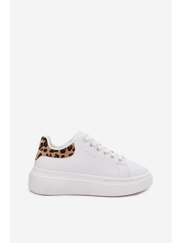 Womens Platform Sneakers Big Star SS274247 White Panther