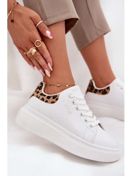 Womens Platform Sneakers Big Star SS274247 White Panther