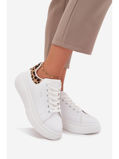 Womens Platform Sneakers Big Star SS274247 White Panther