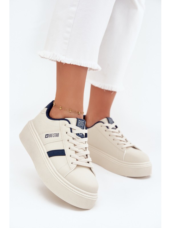 Ladies Sneakers On Platform Big Star SS274347 Light Beige