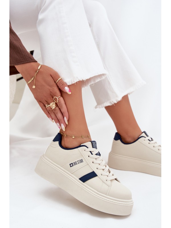 Ladies Sneakers On Platform Big Star SS274347 Light Beige