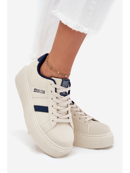 Ladies Sneakers On Platform Big Star SS274347 Light Beige