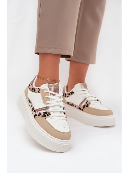 Women's Platform Sneakers Big Star SS274357 Panther White-Beige