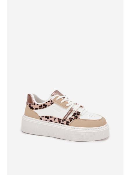Women's Platform Sneakers Big Star SS274357 Panther White-Beige