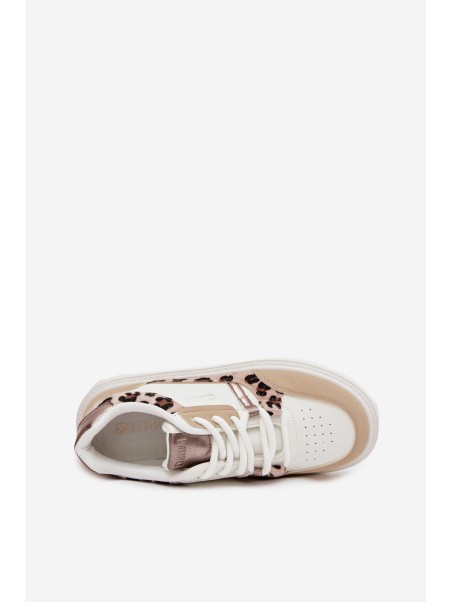 Women's Platform Sneakers Big Star SS274357 Panther White-Beige