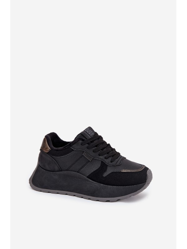 Warm Women Sneakers On Platform Big Star SS274007 HI-POLY SYSTEM Black