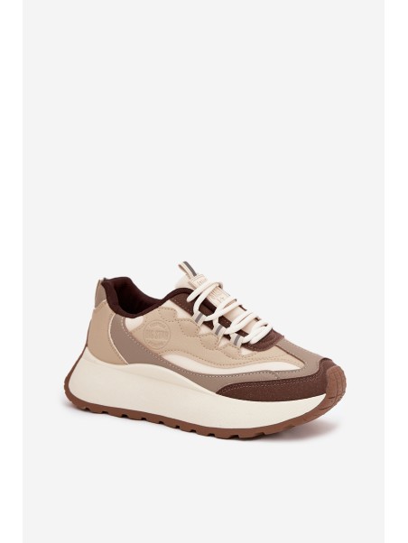 Womens Platform Sneakers Big Star SS274002 HI-POLY SYSTEM Beige