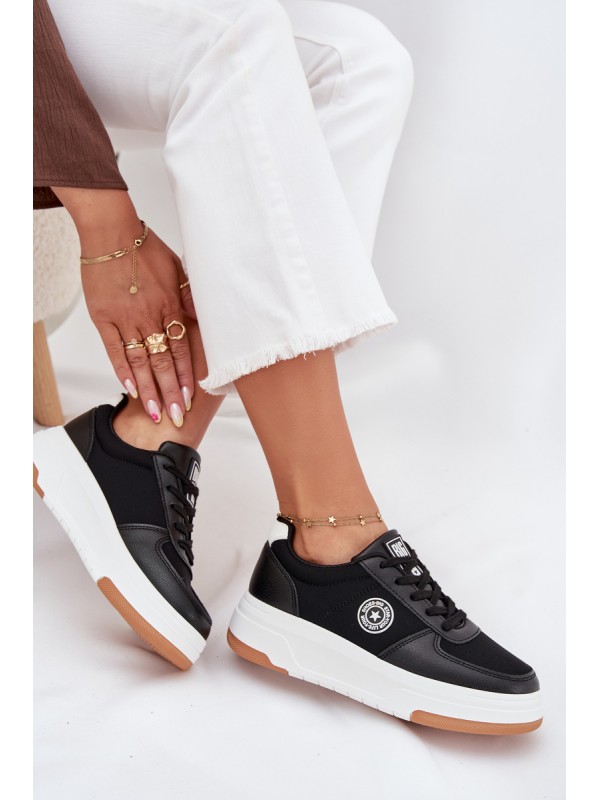 Women's Platform Sneakers Big Star RR274573 HI-POLY SYSTEM Black