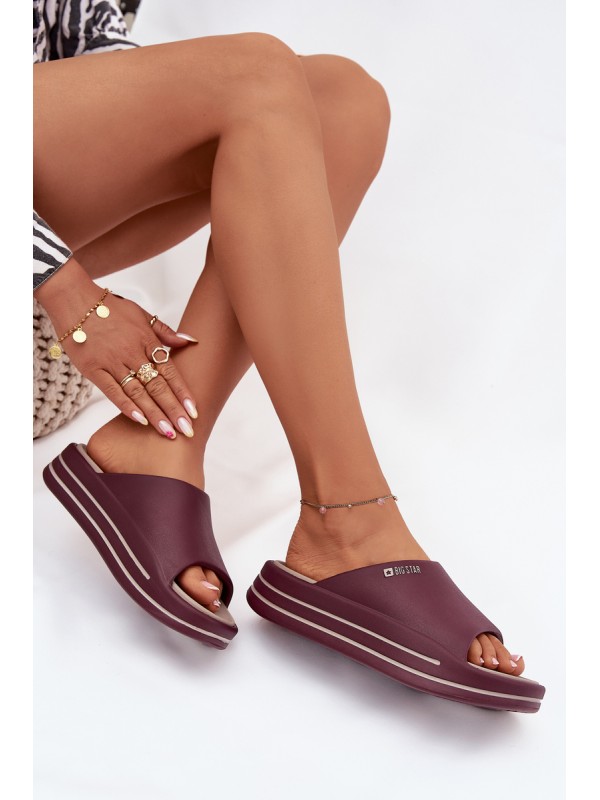 Women's Platform Sandals Big Star SS274425 Burgundy
