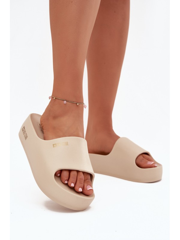 Women's Foam Slippers On Massive Platform Big Star SS274722 Beige