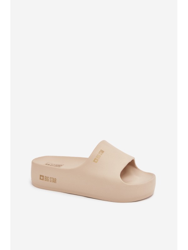 Women's Foam Slippers On Massive Platform Big Star SS274722 Beige