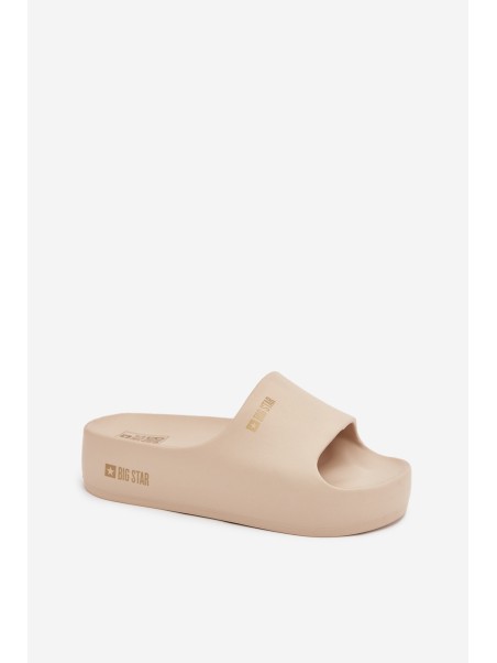 Women's Foam Slippers On Massive Platform Big Star SS274722 Beige