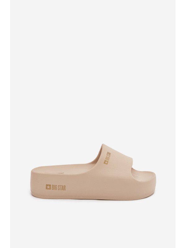 Women's Foam Slippers On Massive Platform Big Star SS274722 Beige