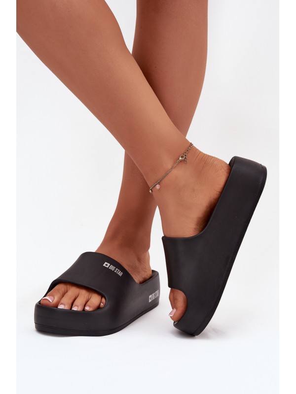 Women's Foam Slippers on Massive Platform Big Star SS274721 Black Women's Foam Slippers on Massive Platform Big Star SS274721 Black