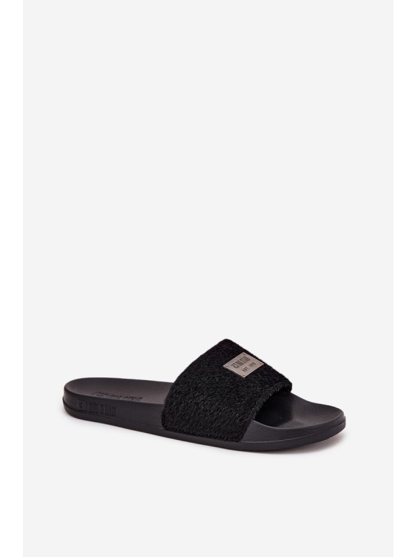 Women's Slippers On Foam Sole With Fur Big Star SS274716 Black