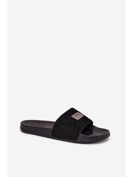 Women's Slippers On Foam Sole With Fur Big Star SS274716 Black