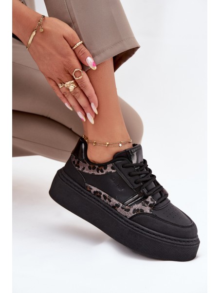 Womens Platform Sneakers Big Star SS274358 Panther Black