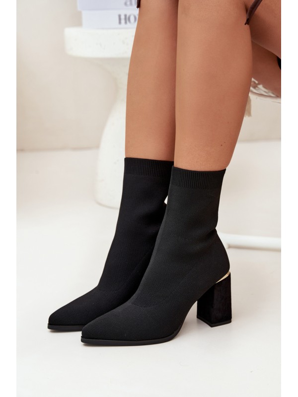 Fabric Slip-On Women's Ankle Boots Black Virelle