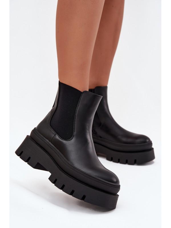 Insulated Women's Chelsea Boots On Platform Black Ismira 2