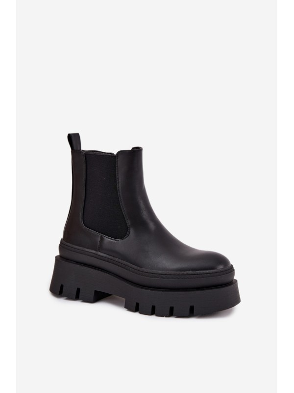 Insulated Women's Chelsea Boots On Platform Black Ismira