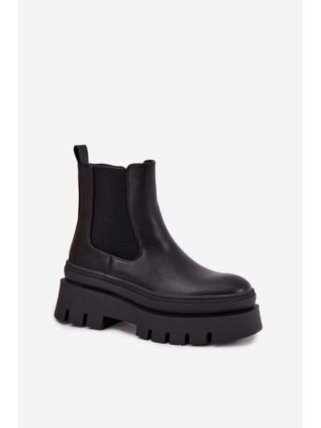 Insulated Women's Chelsea Boots On Platform Black Ismira