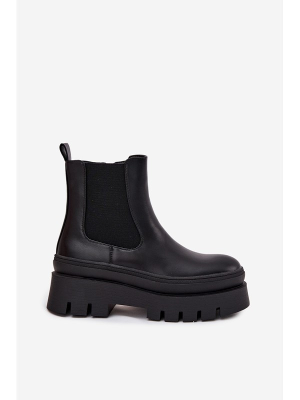 Insulated Women's Chelsea Boots On Platform Black Ismira