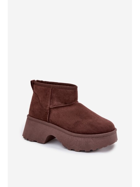 Women's Low Slip-On Insulated Snow Boots Brown Mavelle