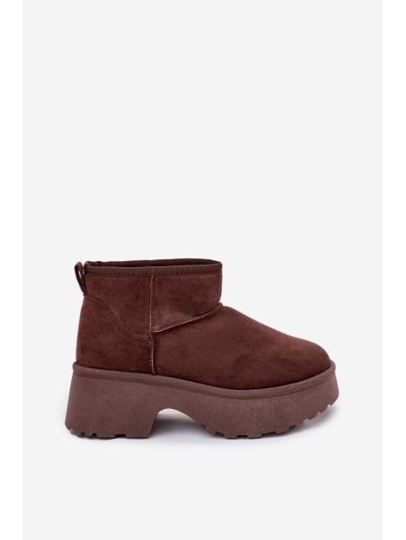 Women's Low Slip-On Insulated Snow Boots Brown Mavelle