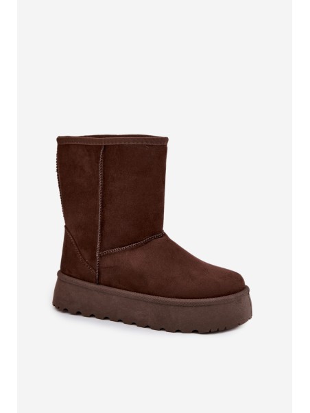 Ladies Insulated Snow Boots With Fur Chocolate Abrams