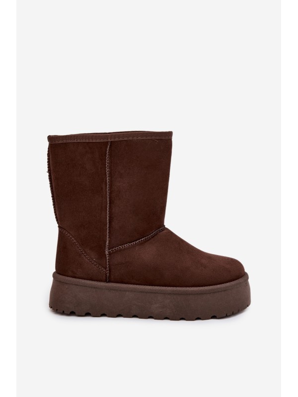 Ladies Insulated Snow Boots With Fur Chocolate Abrams
