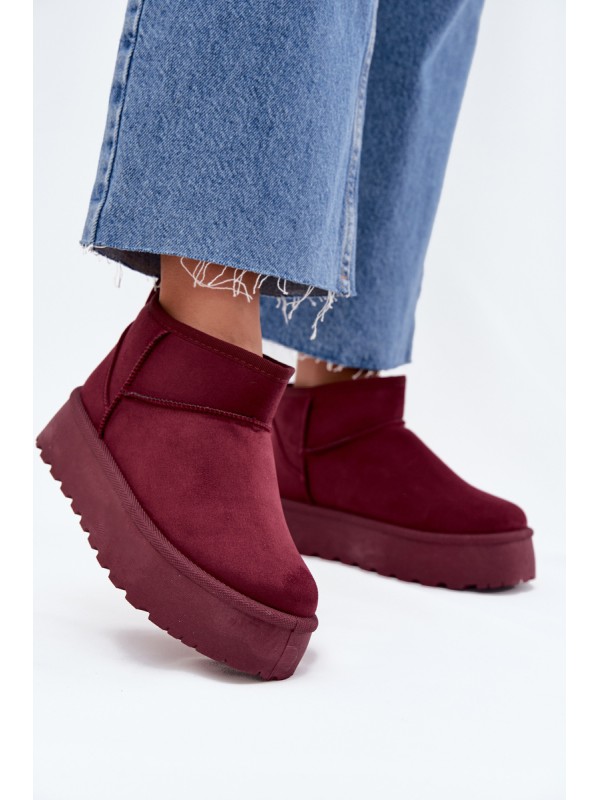 Suede Snow Boots On Platform Bordeaux Corcoran