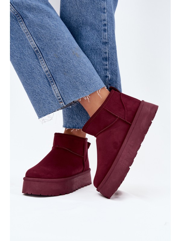 Suede Snow Boots On Platform Bordeaux Corcoran 2