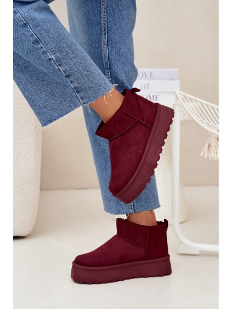 Suede Snow Boots On Platform Bordeaux Corcoran