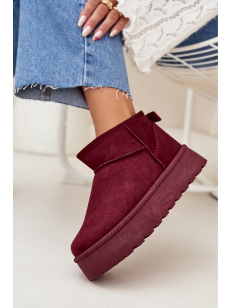 Suede Snow Boots On Platform Bordeaux Corcoran