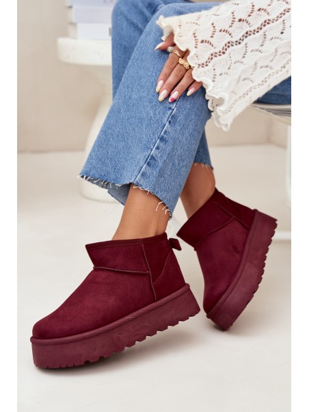 Suede Snow Boots On Platform Bordeaux Corcoran