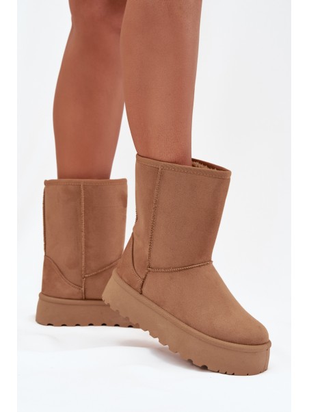 Women's Insulated Snow Boots with Fur Camel Abrams