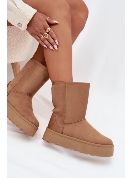 Women's Insulated Snow Boots with Fur Camel Abrams