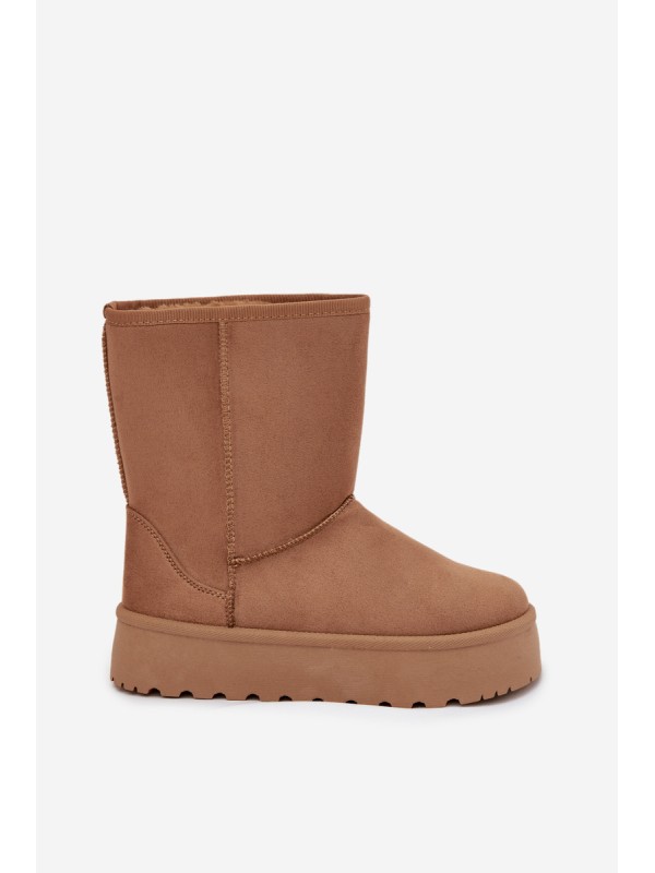 Women's Insulated Snow Boots with Fur Camel Abrams