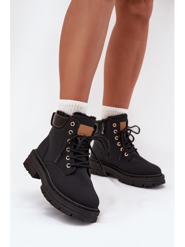 Ladies Insulated Boots With Zipper Black Tharika
