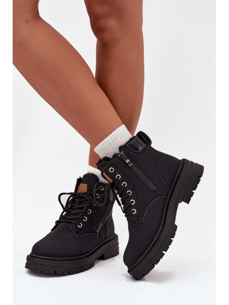 Ladies Insulated Boots With Zipper Black Tharika