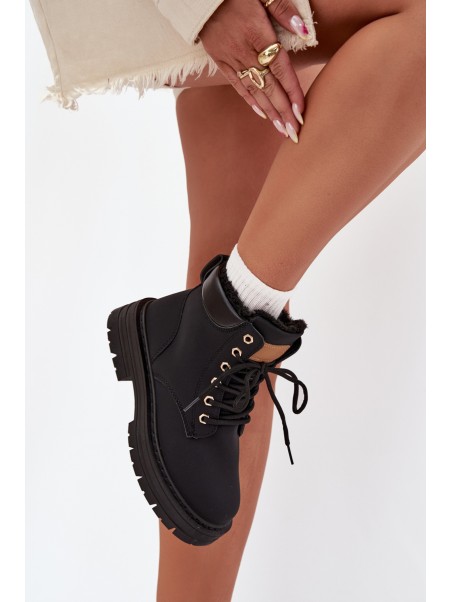 Ladies Insulated Boots With Zipper Black Tharika