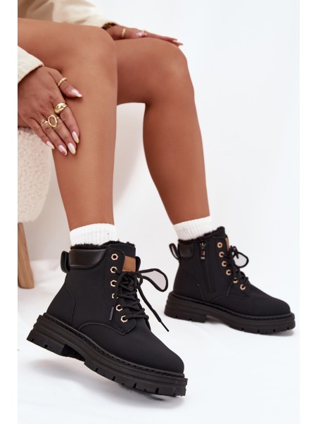 Ladies Insulated Boots With Zipper Black Tharika