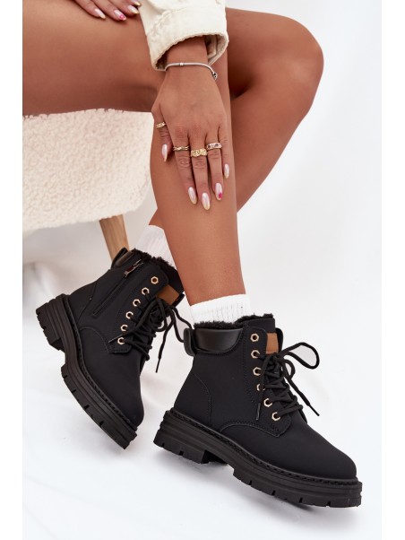 Ladies Insulated Boots With Zipper Black Tharika