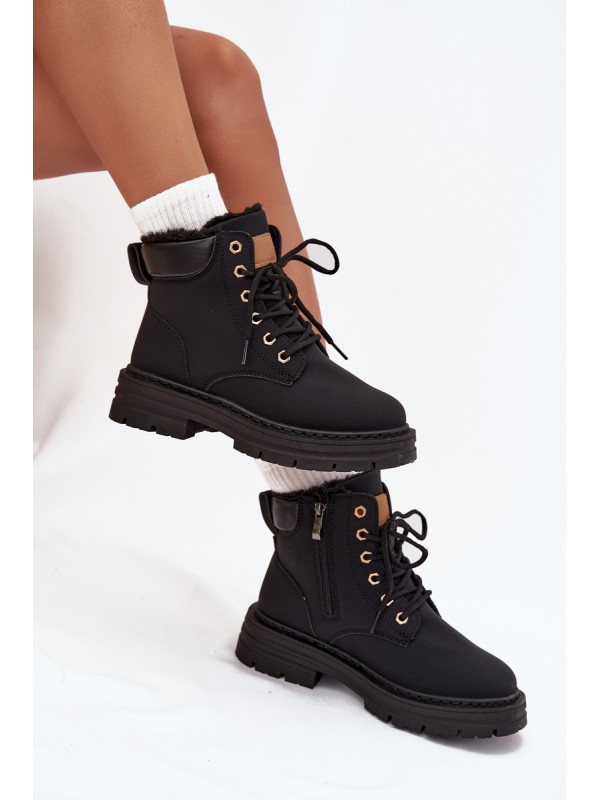 Ladies Insulated Boots With Zipper Black Tharika