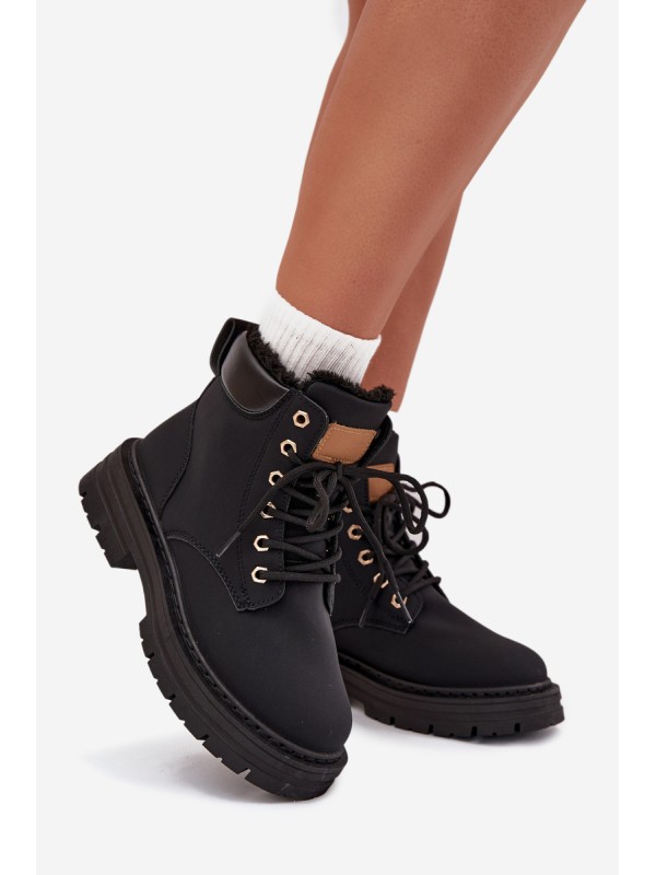 Ladies Insulated Boots With Zipper Black Tharika