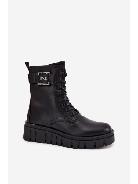 Women's platform ankle boots with decorative detail insulated black Lyrana